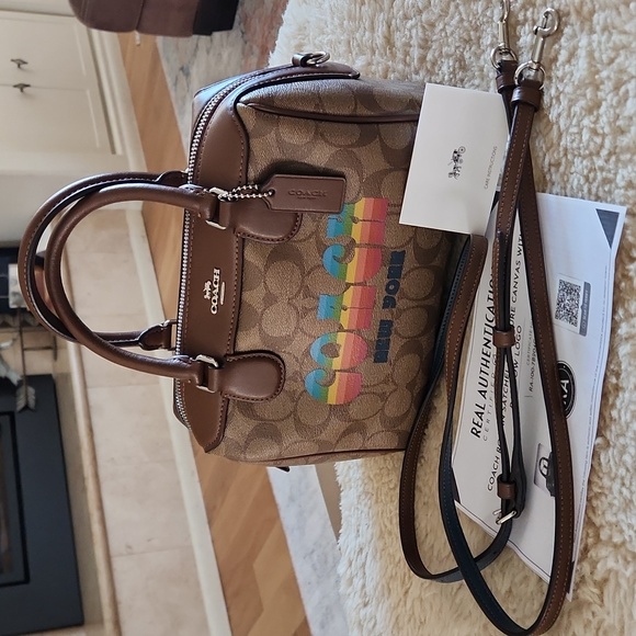 Coach Rowan Signature Rainbow Logo Satchel/Crossbody π - Picture 15 of 16